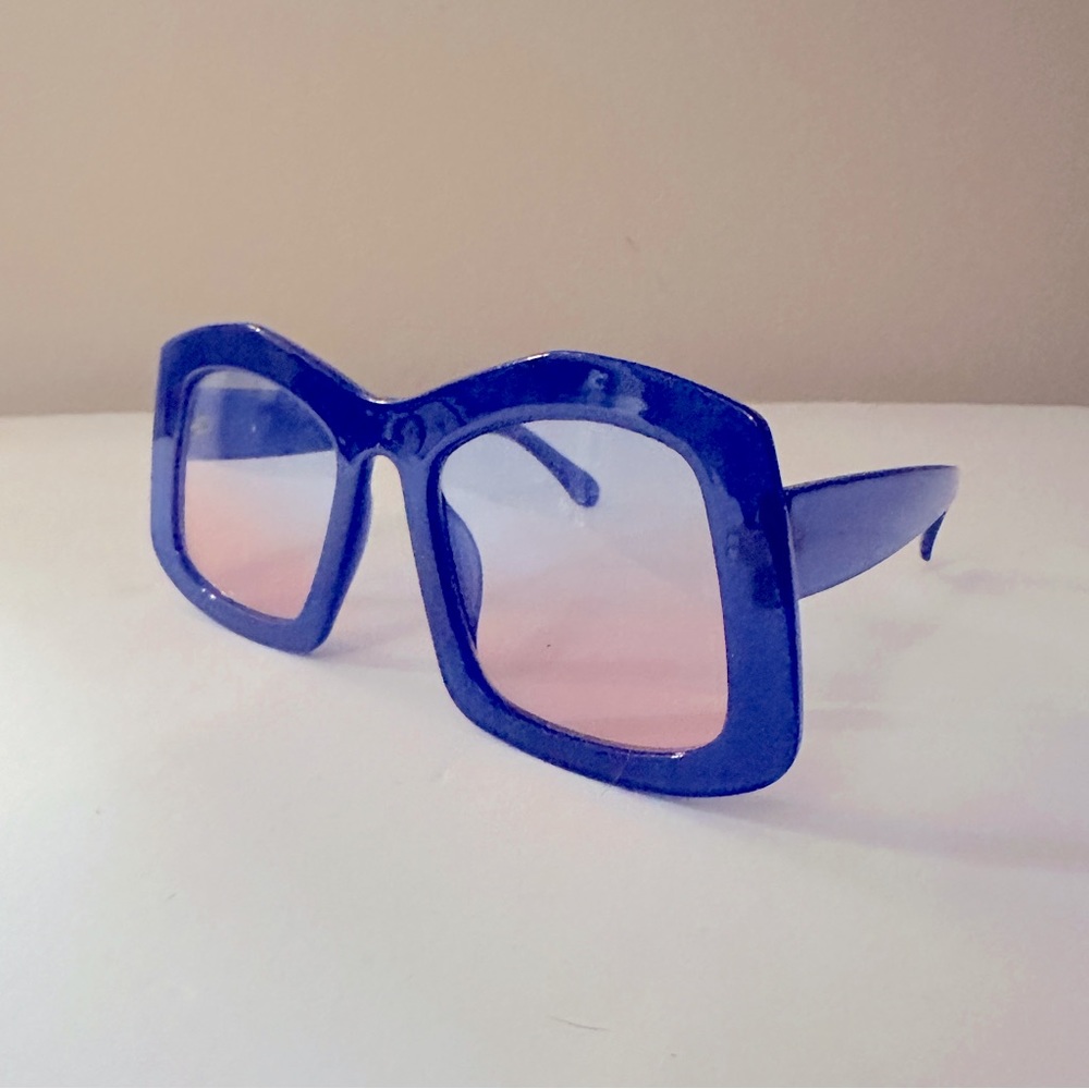 Unisex Oversized Blue Sunglasses